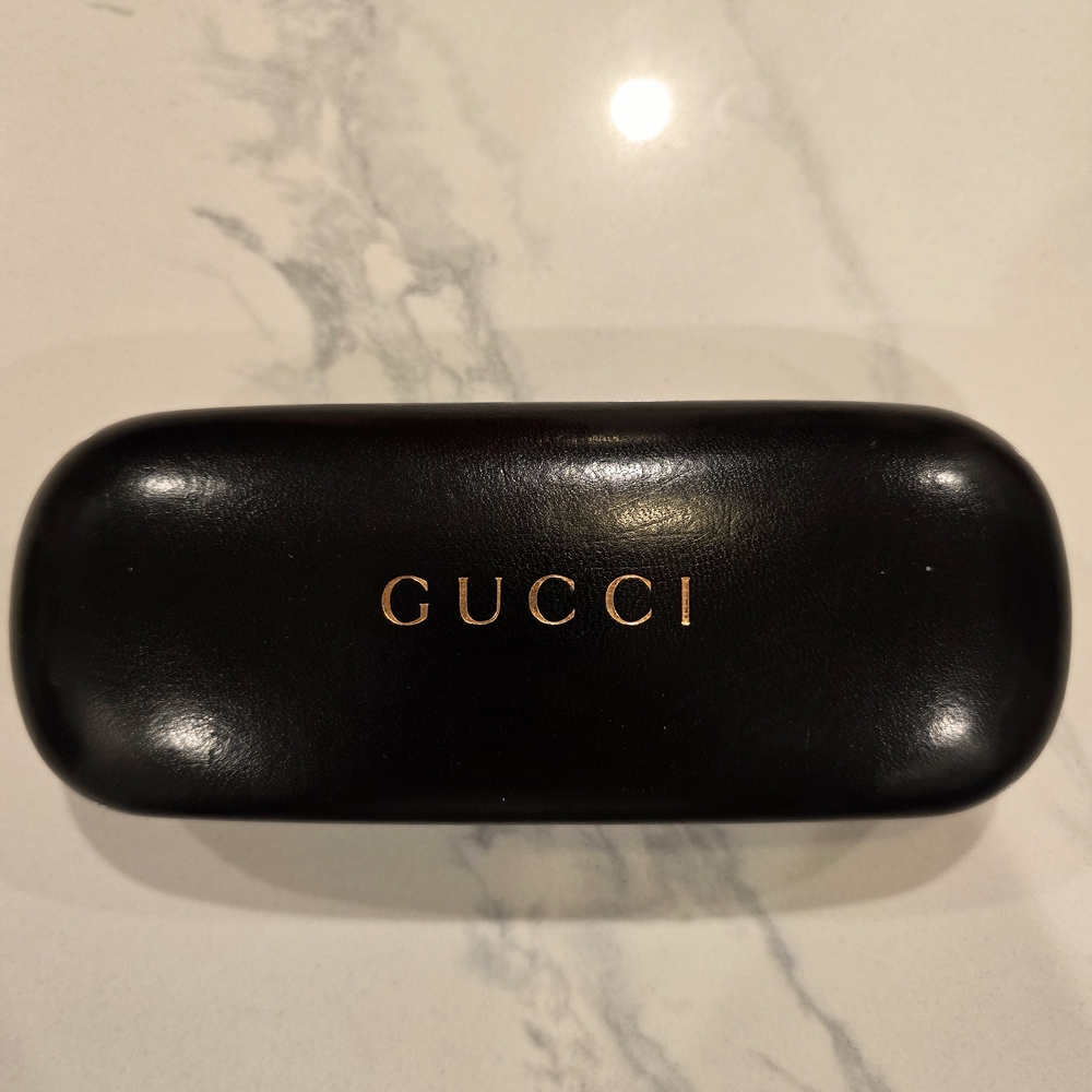Gucci Dark Brown Leather Eyeglass Case